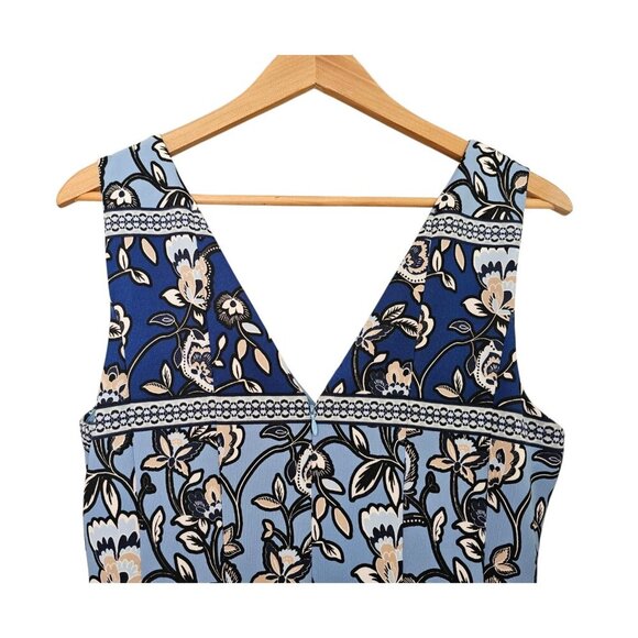 Women's - Vince Camuto Blue Floral Flared Dress, Size 12 - Picture 8 of 9